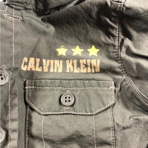 Calvin Klein Army Green Button Down  Shirt - Picture 3 of 5